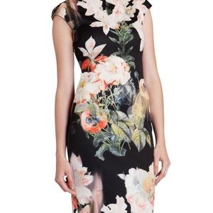 Ted Baker Opulent Bloom Body Con Sleeveless Dress EUC